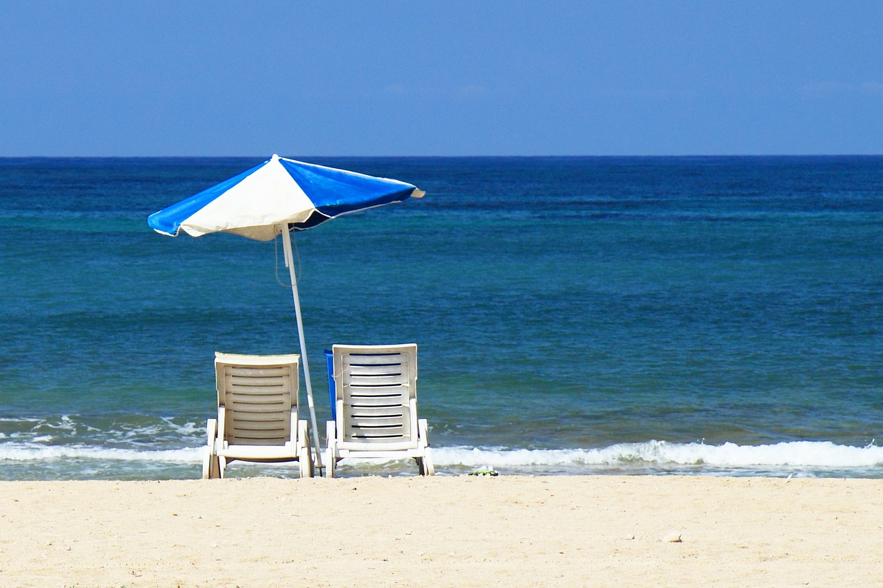 Image - beach bed blue chair holiday