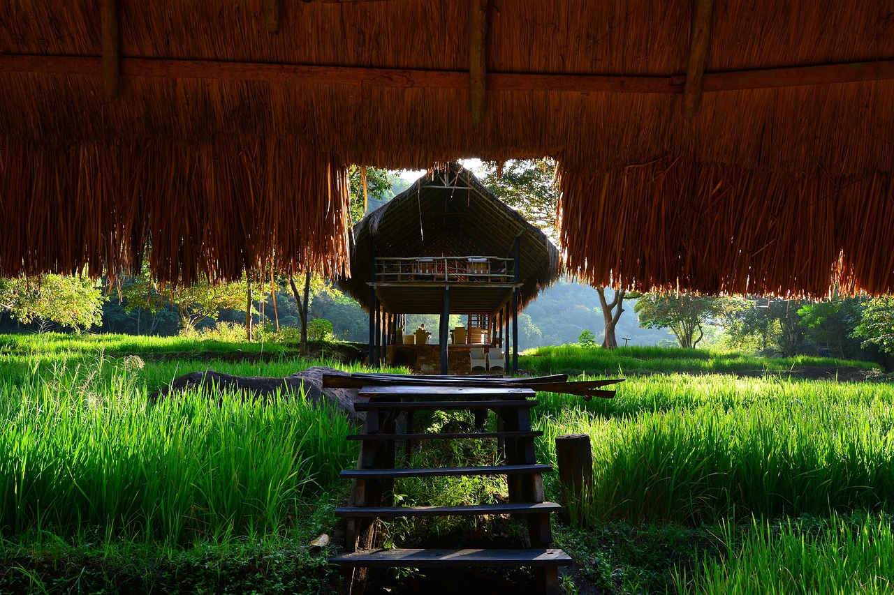 Image - village hay hut nature countryside