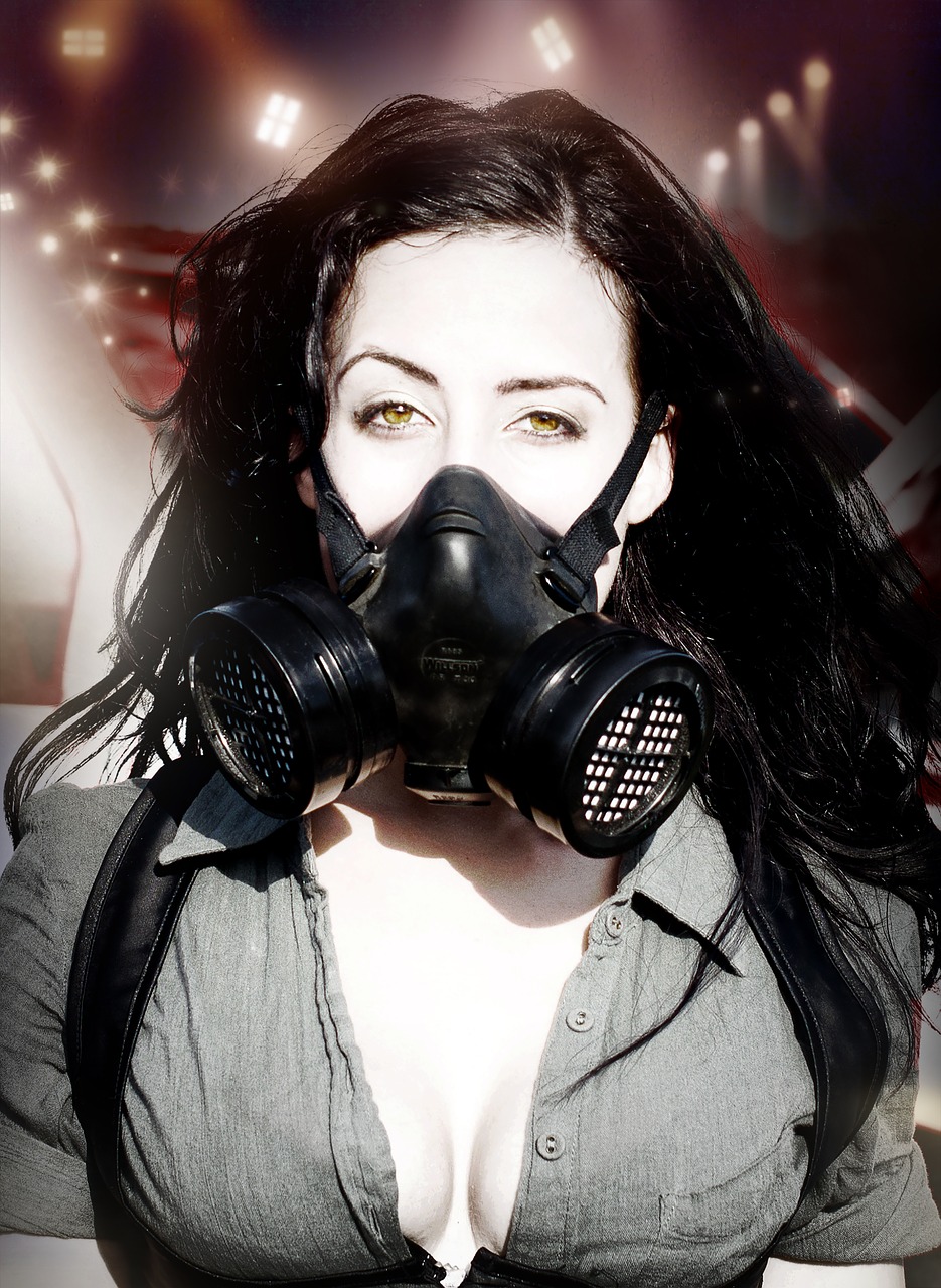 Image - gas mask pretty girl war gas mask