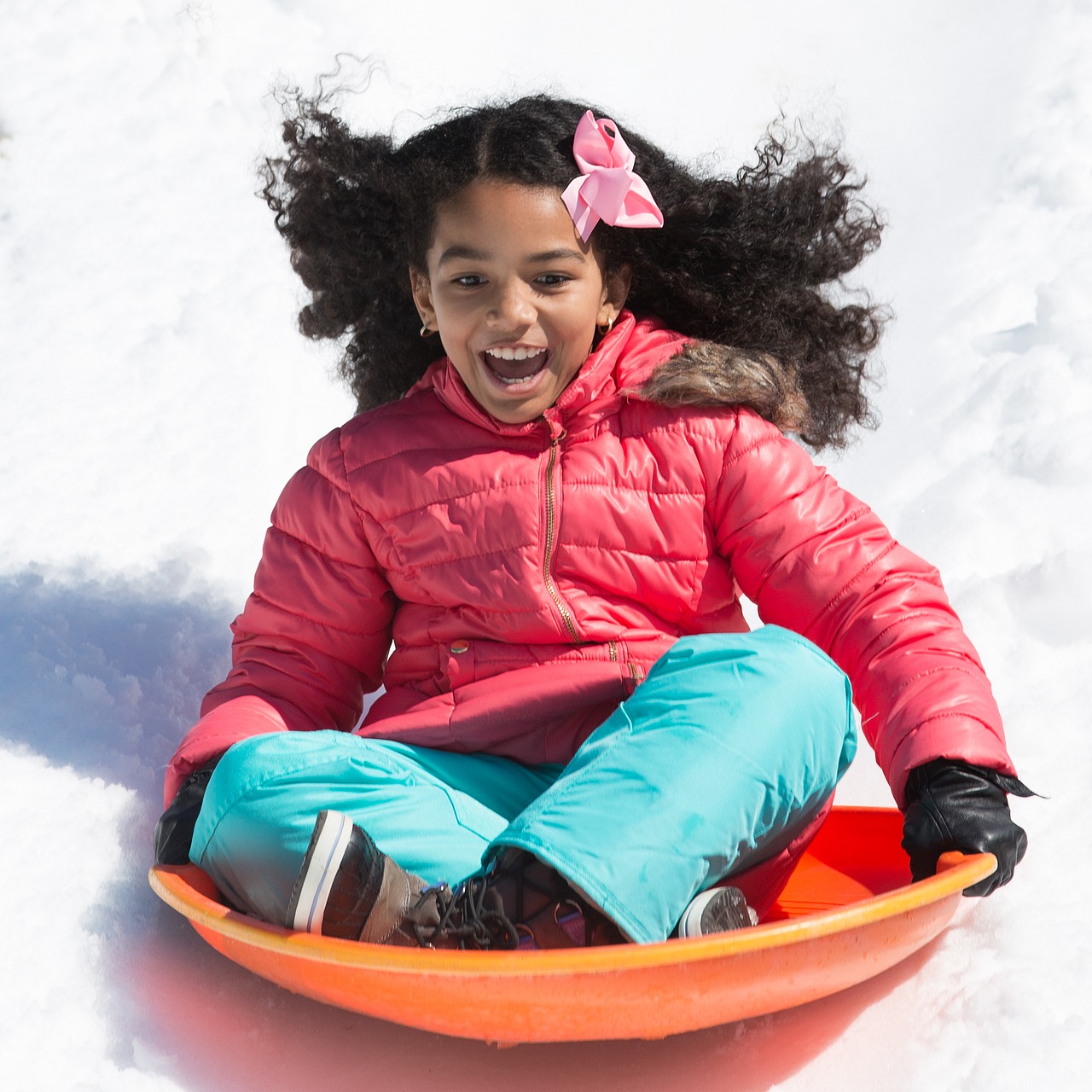 Image - snow sled fun winter