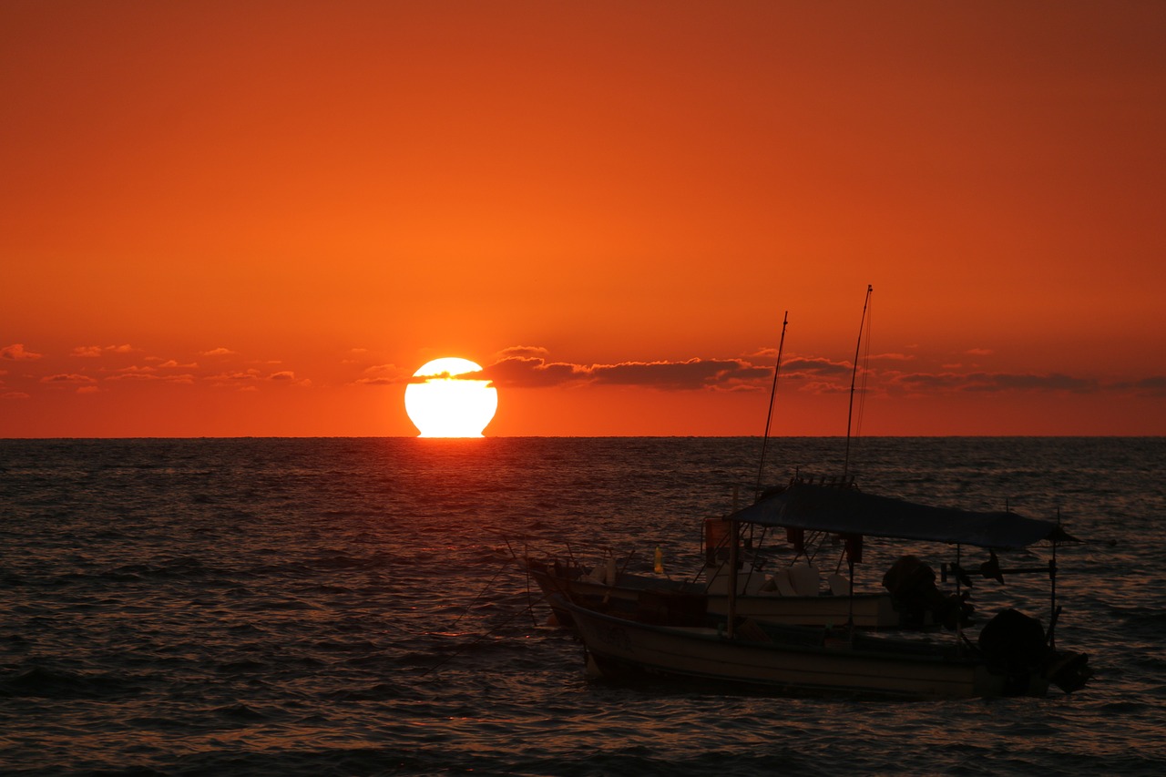 Image - sunset mexico sunset fishing boat