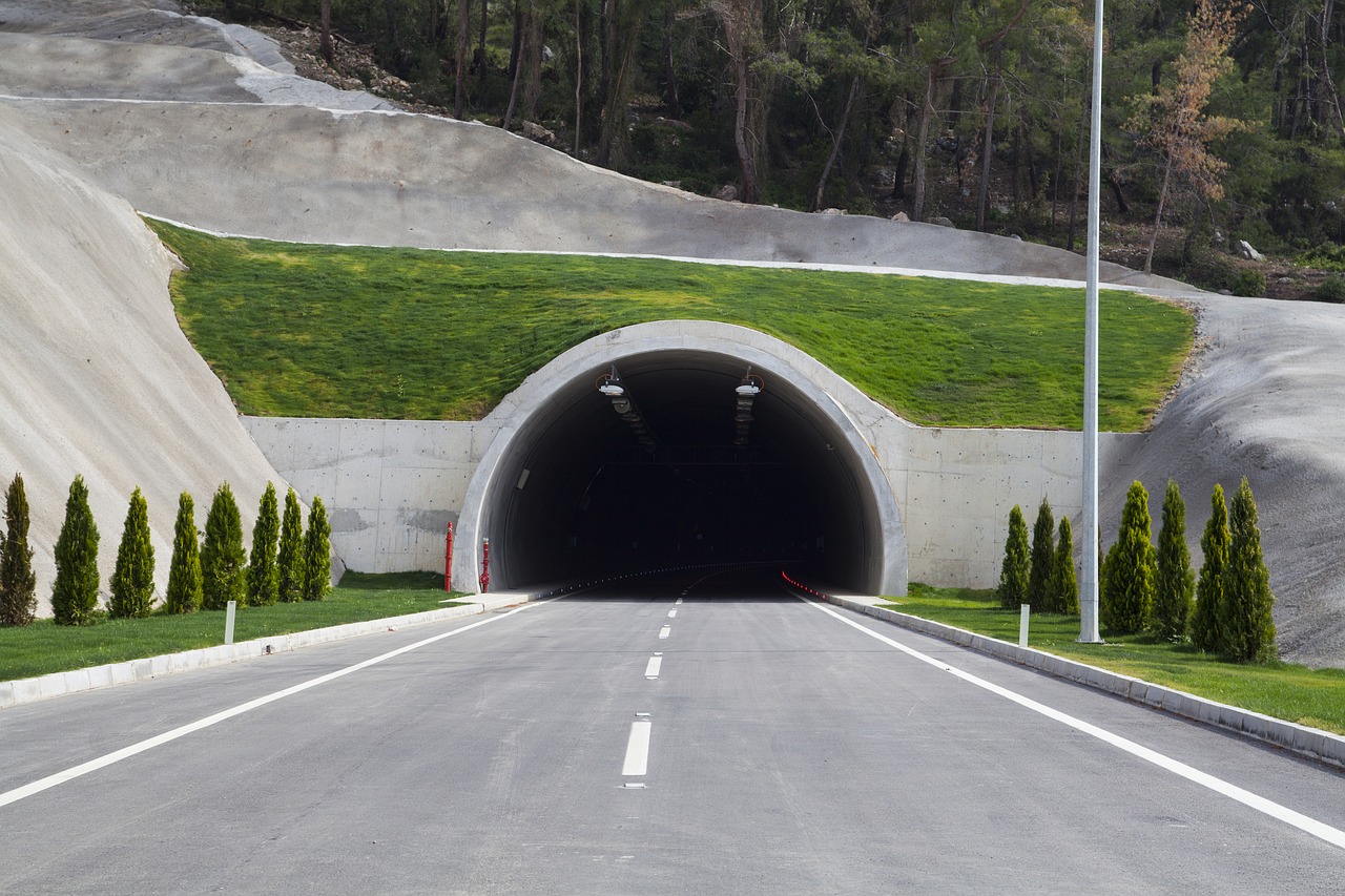 Image - tunnel green road speed mountain