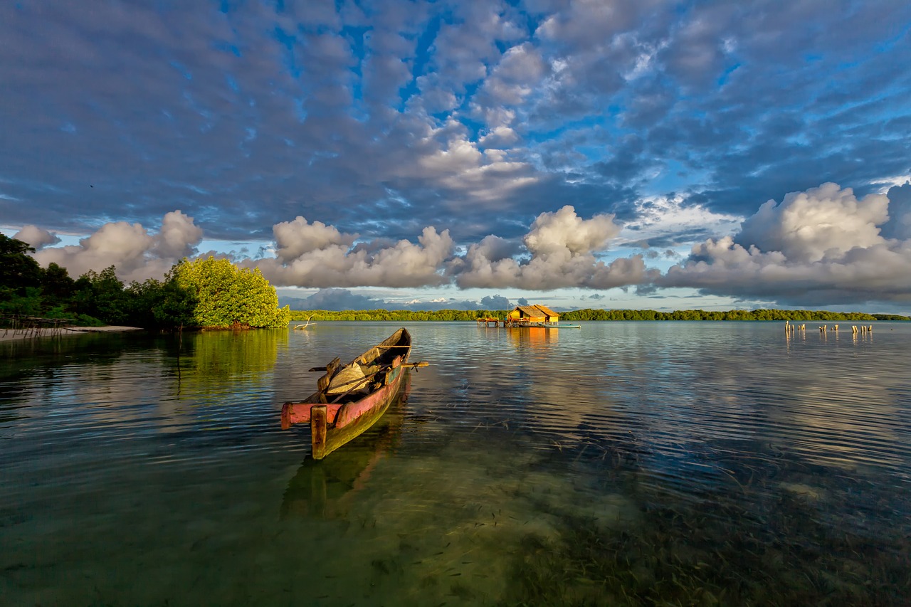 Image - lagoon boat morning the water shed