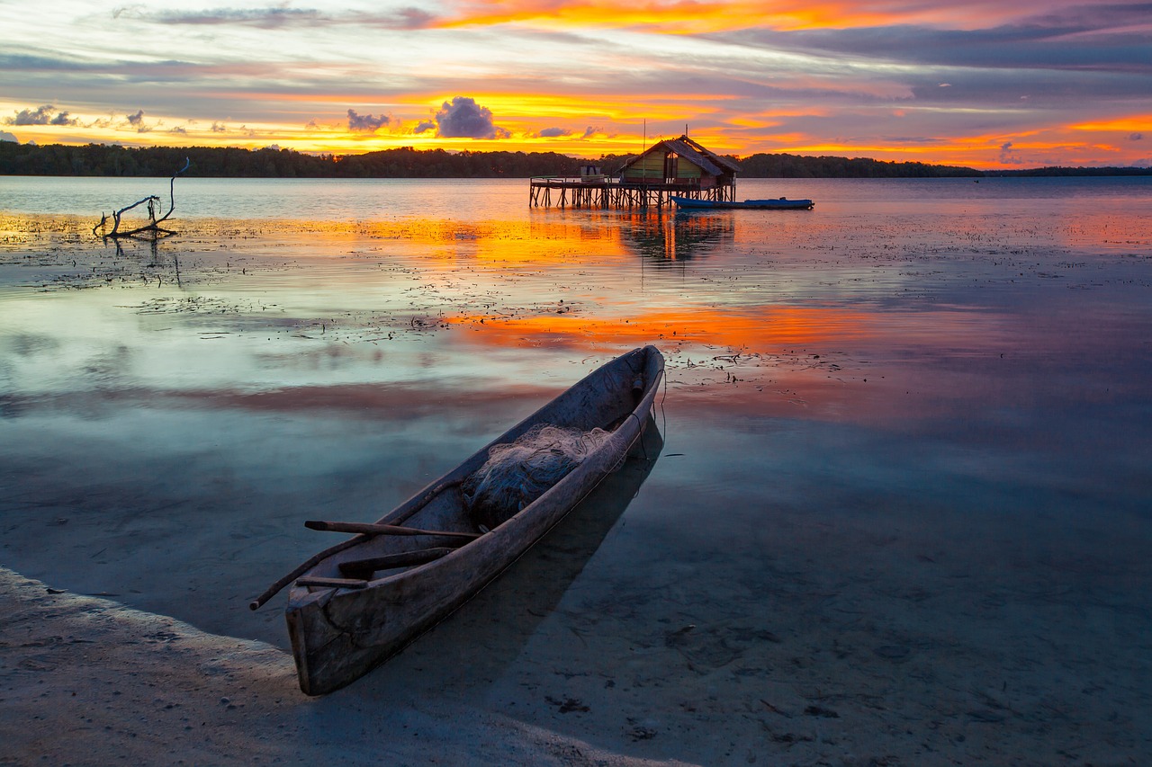 Image - lagoon boat at dusk the water shed