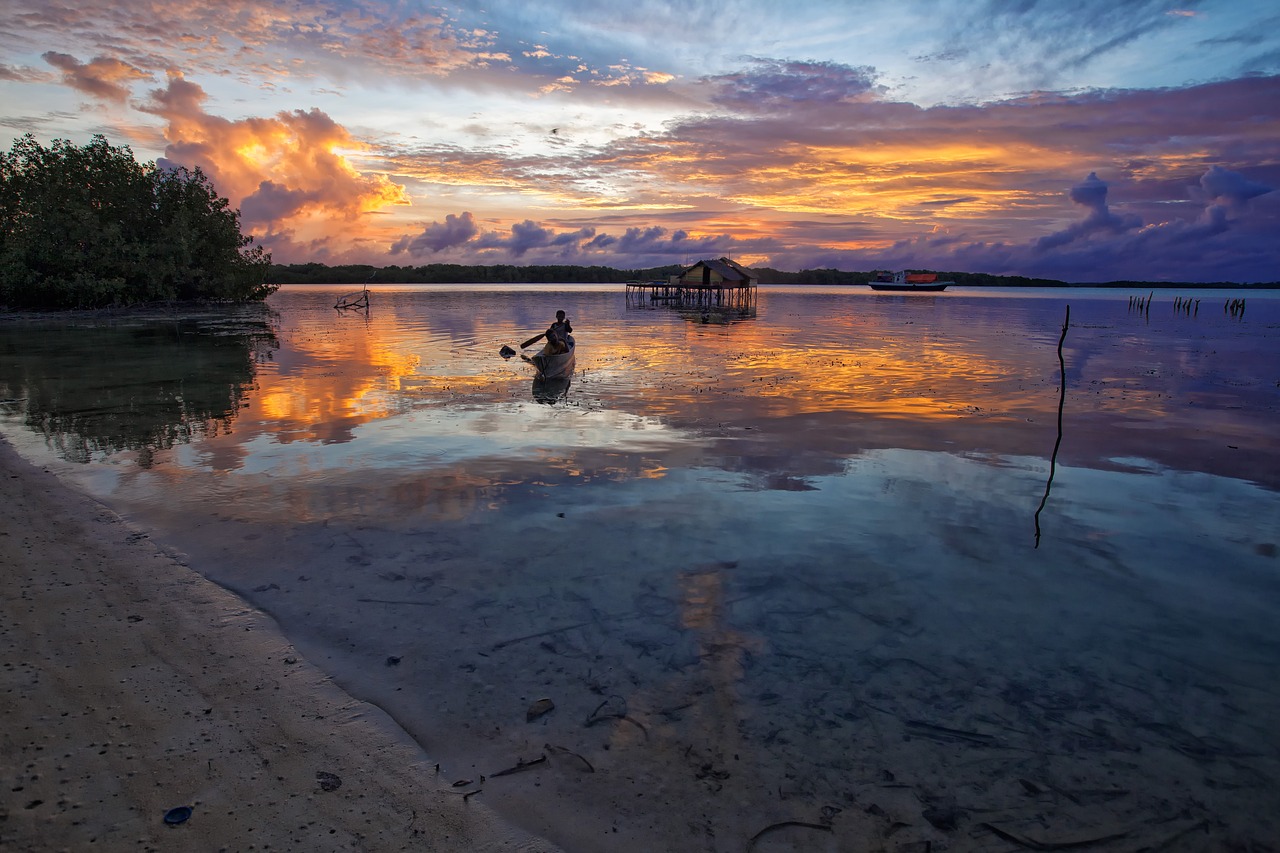 Image - lagoon boat at dusk the water shed