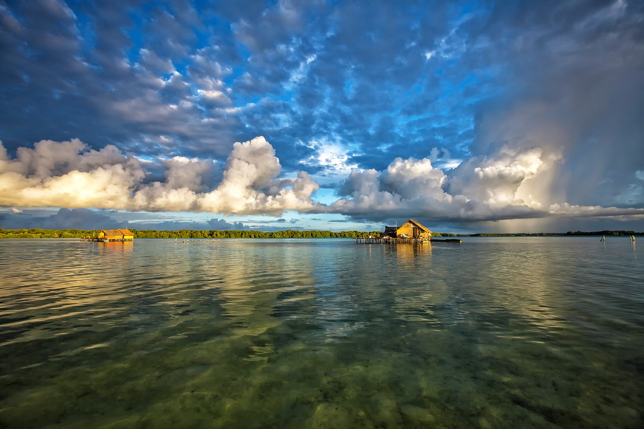 Image - lagoon the water shed morning atoll