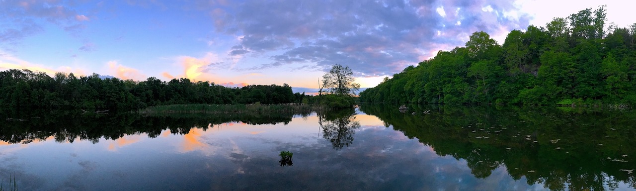 Image - lake sunset water landscape nature