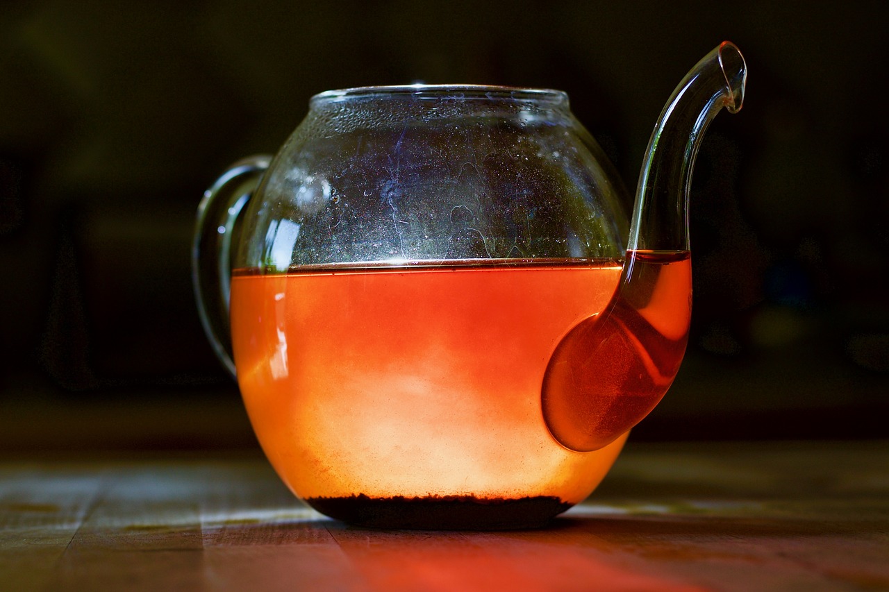 Image - tea teapot light glass orange