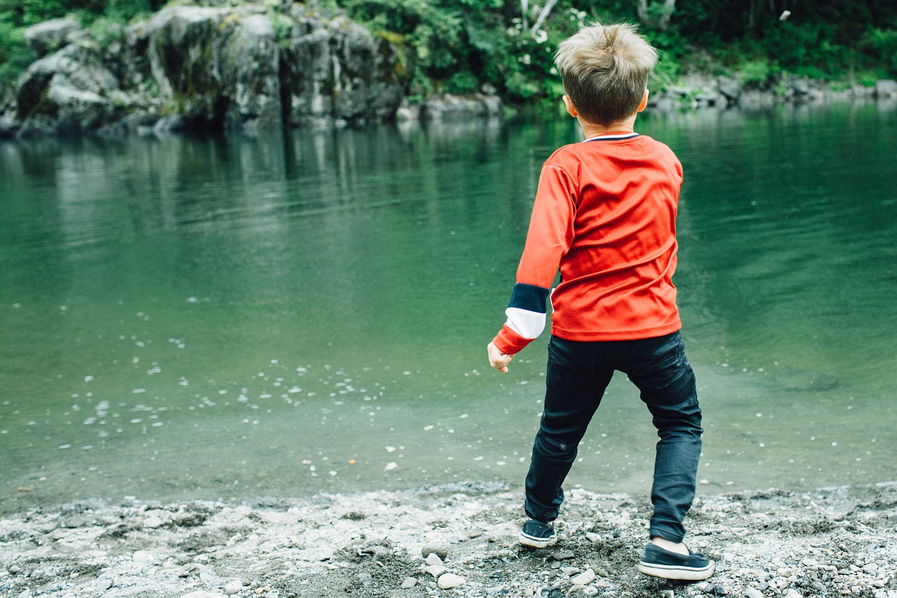 Image - skipping stones river childhood