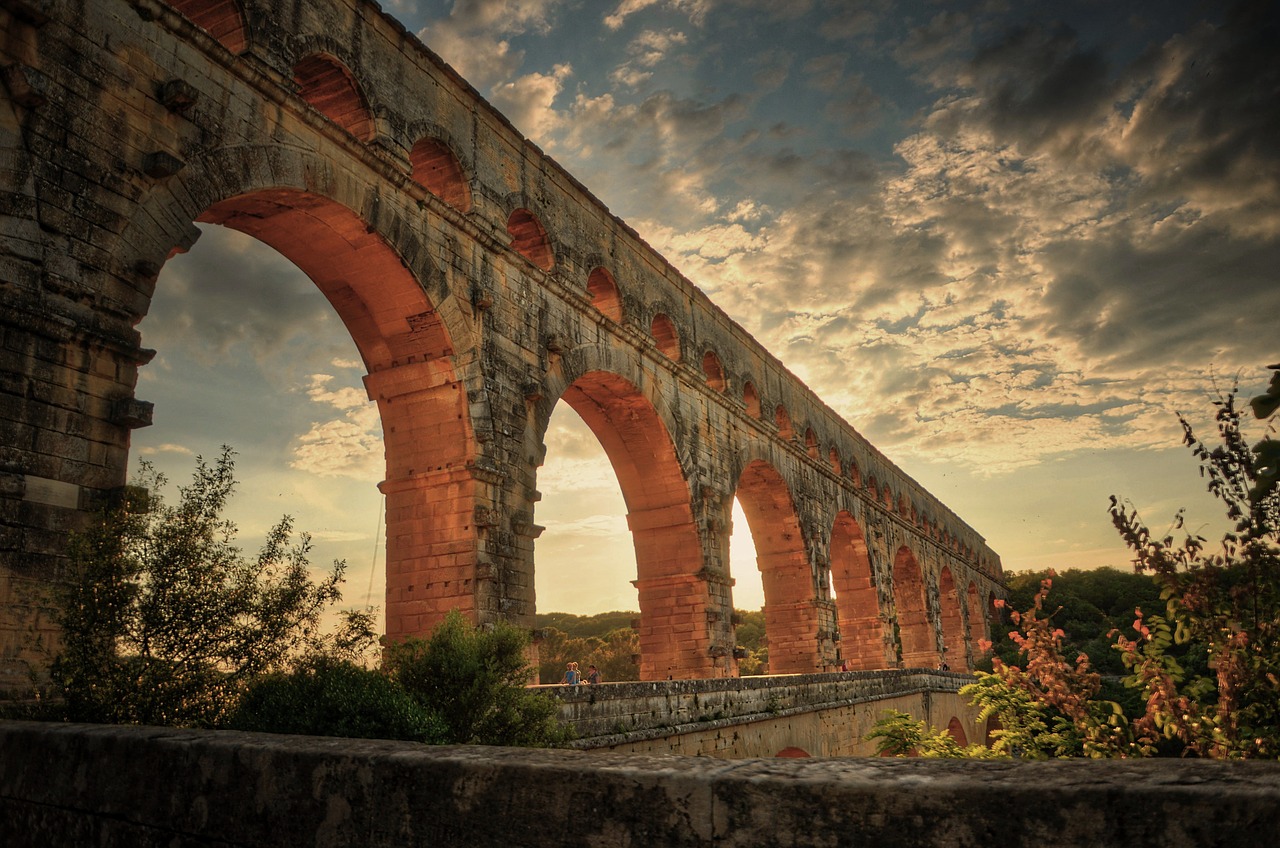 Image - pont du gard hdr bridge france