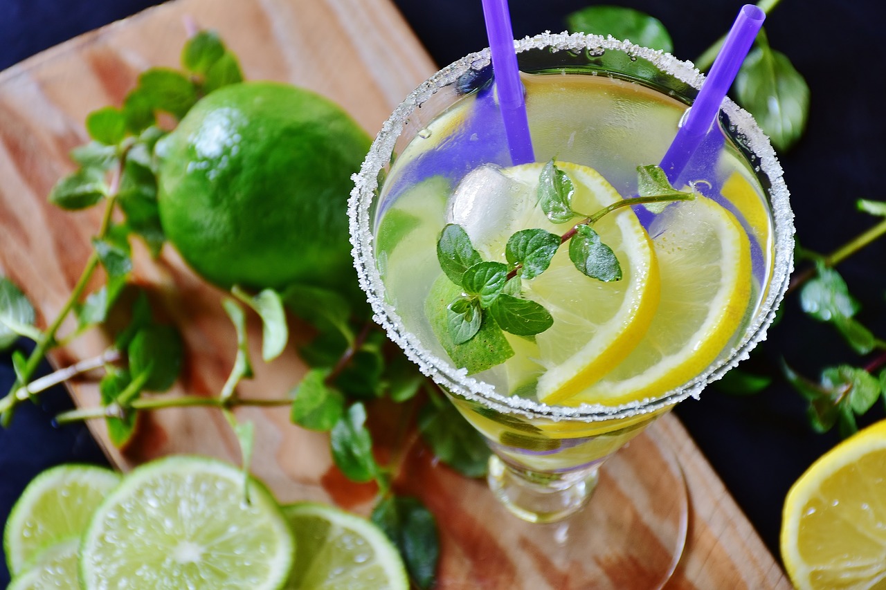 Image - lime drink mineral water ice mint