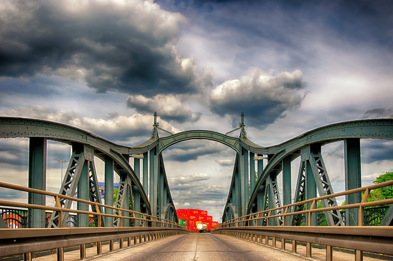 Image - bridge road away asphalt railing