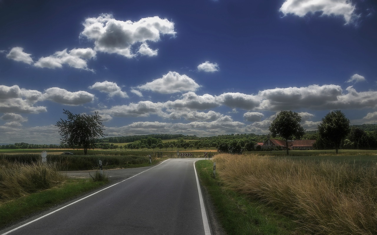 Image - landscape road land sky clouds