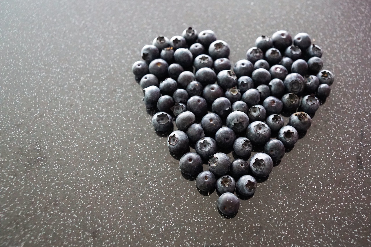 Image - heart love blueberries