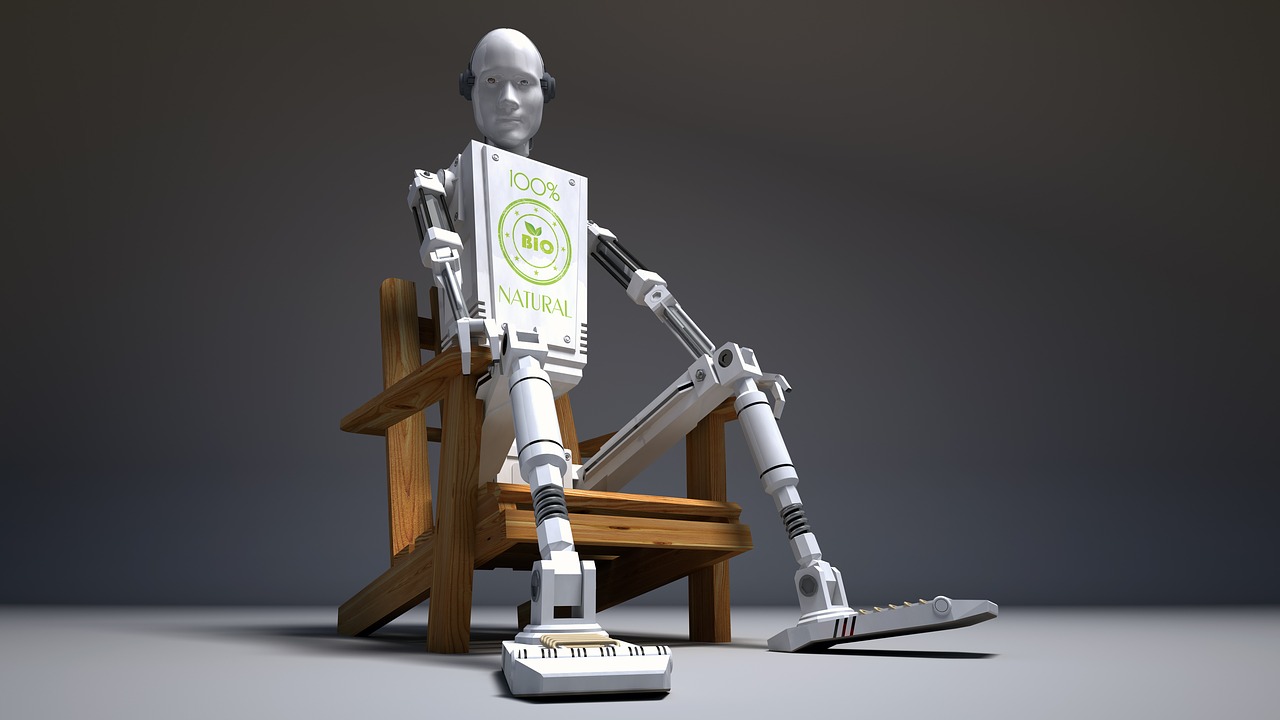 Image - sitting chair wood droid robot 3d