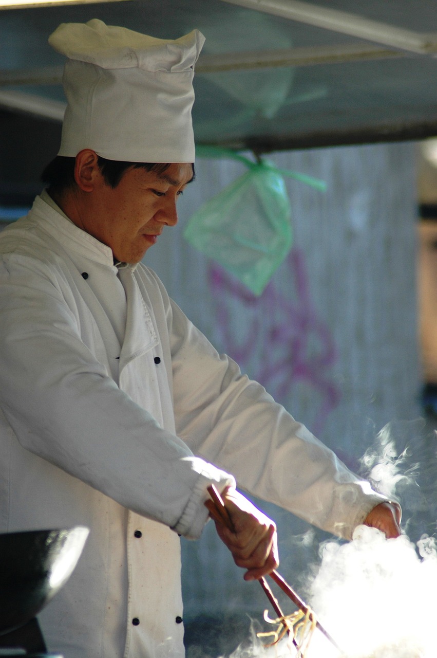 Image - chef food chinese noodles outdoors