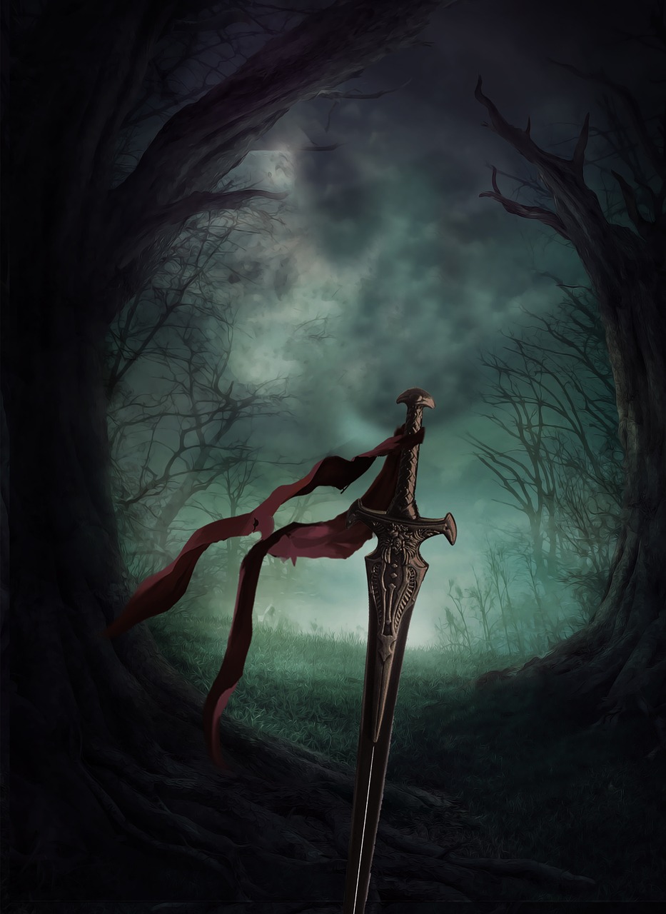 Image - sword death dark forest weapon