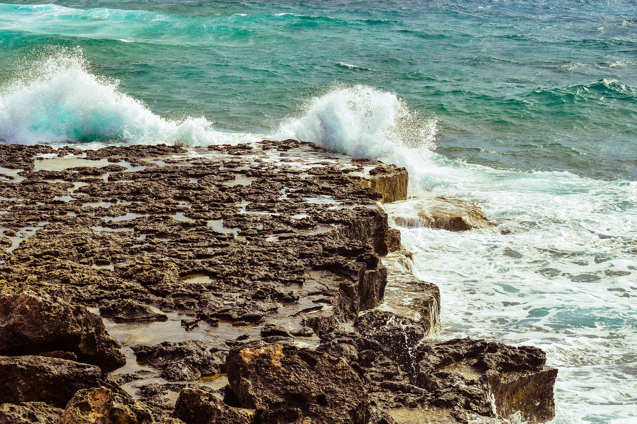 Image - rocky coast wave smashing nature