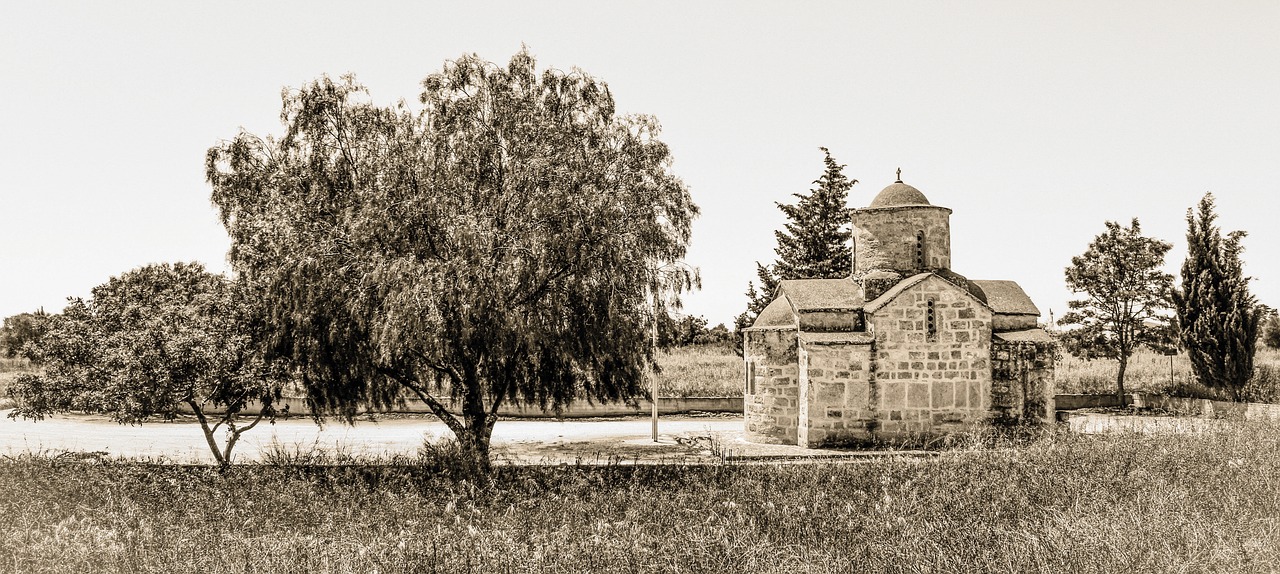 Image - church trees landscape scenery