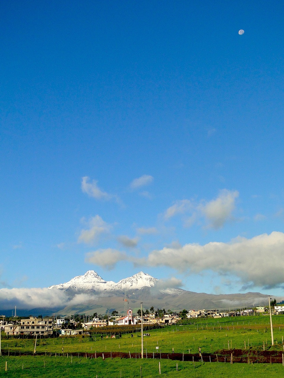 Image - sky moon mountain blue beauty