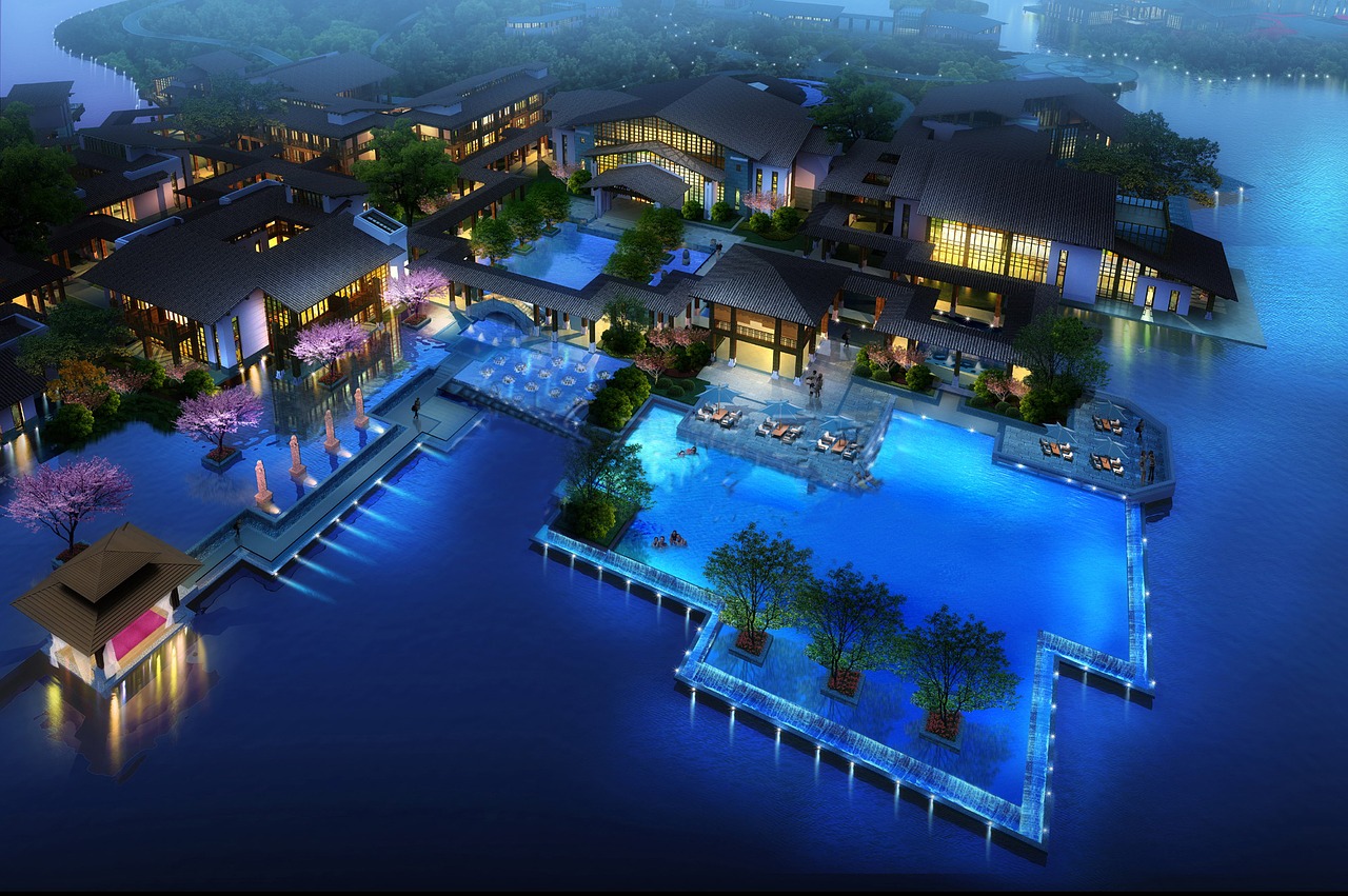 Image - hot springs landscape night view