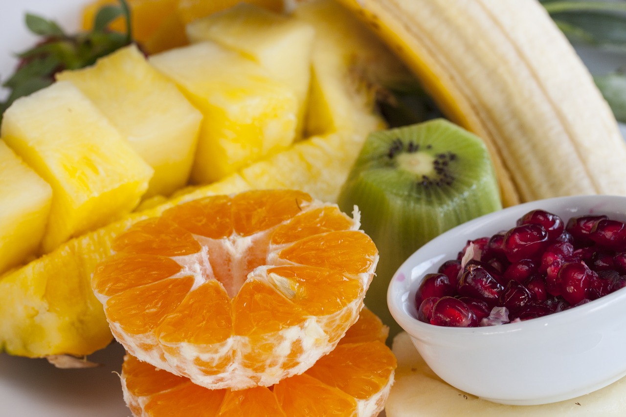 Image - fruit pineapple pomegranate banana