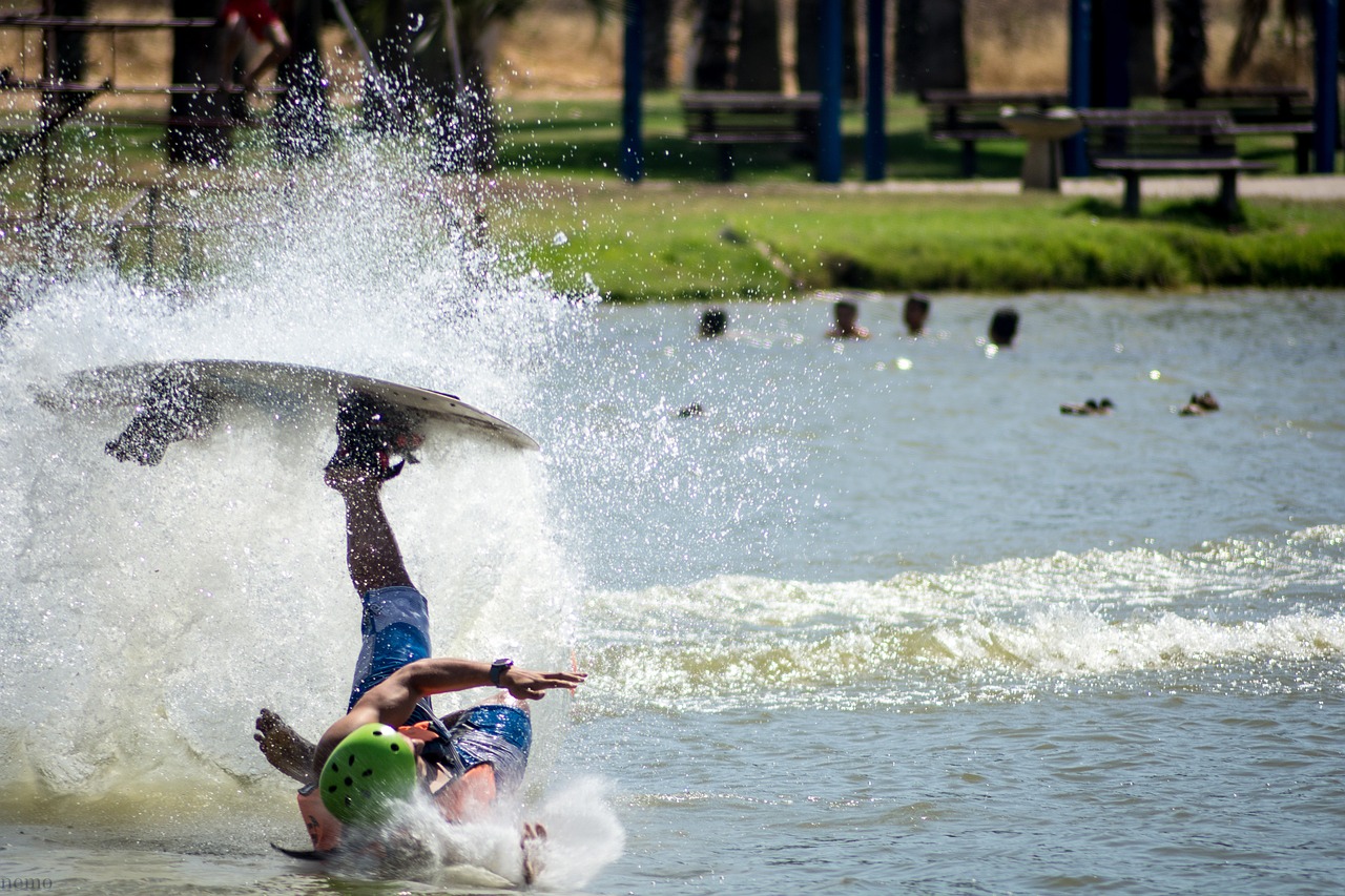 Image - fail water wake board drop young