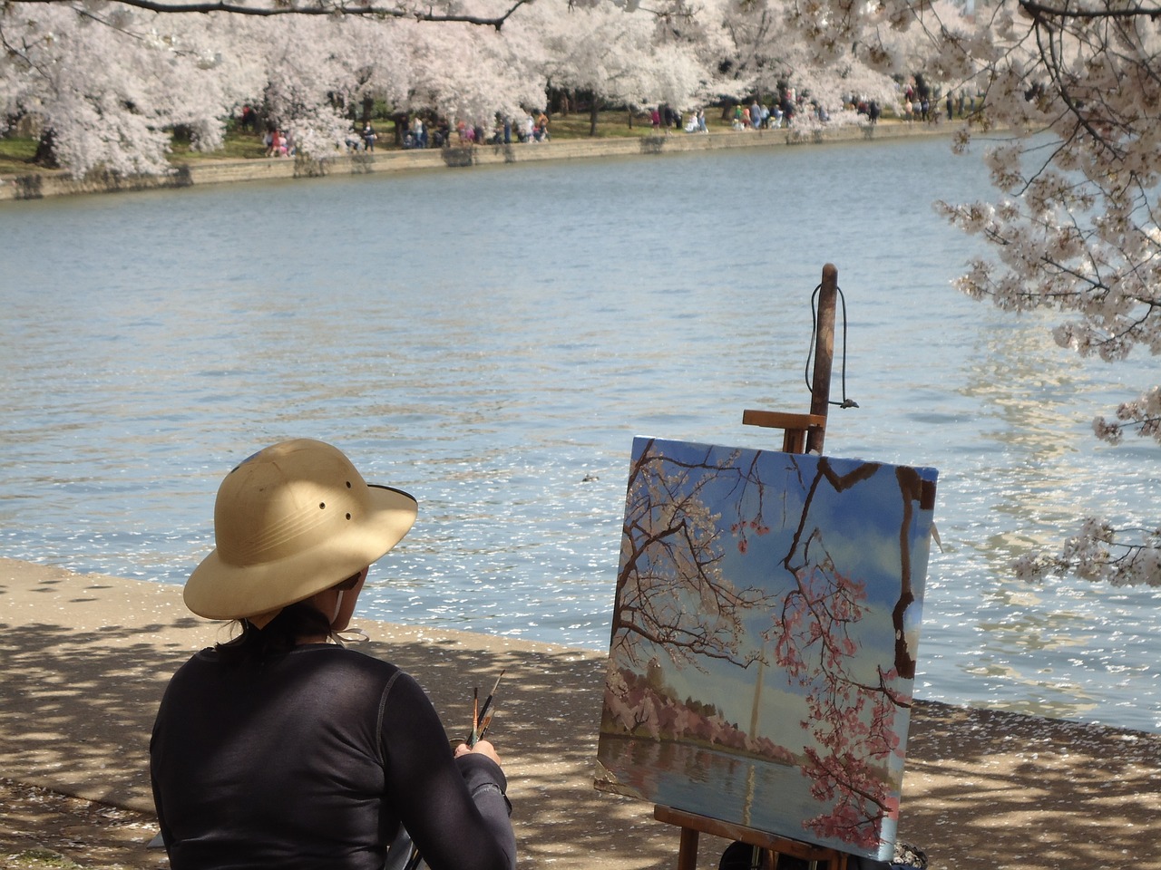 Image - artist cherry blossoms painting