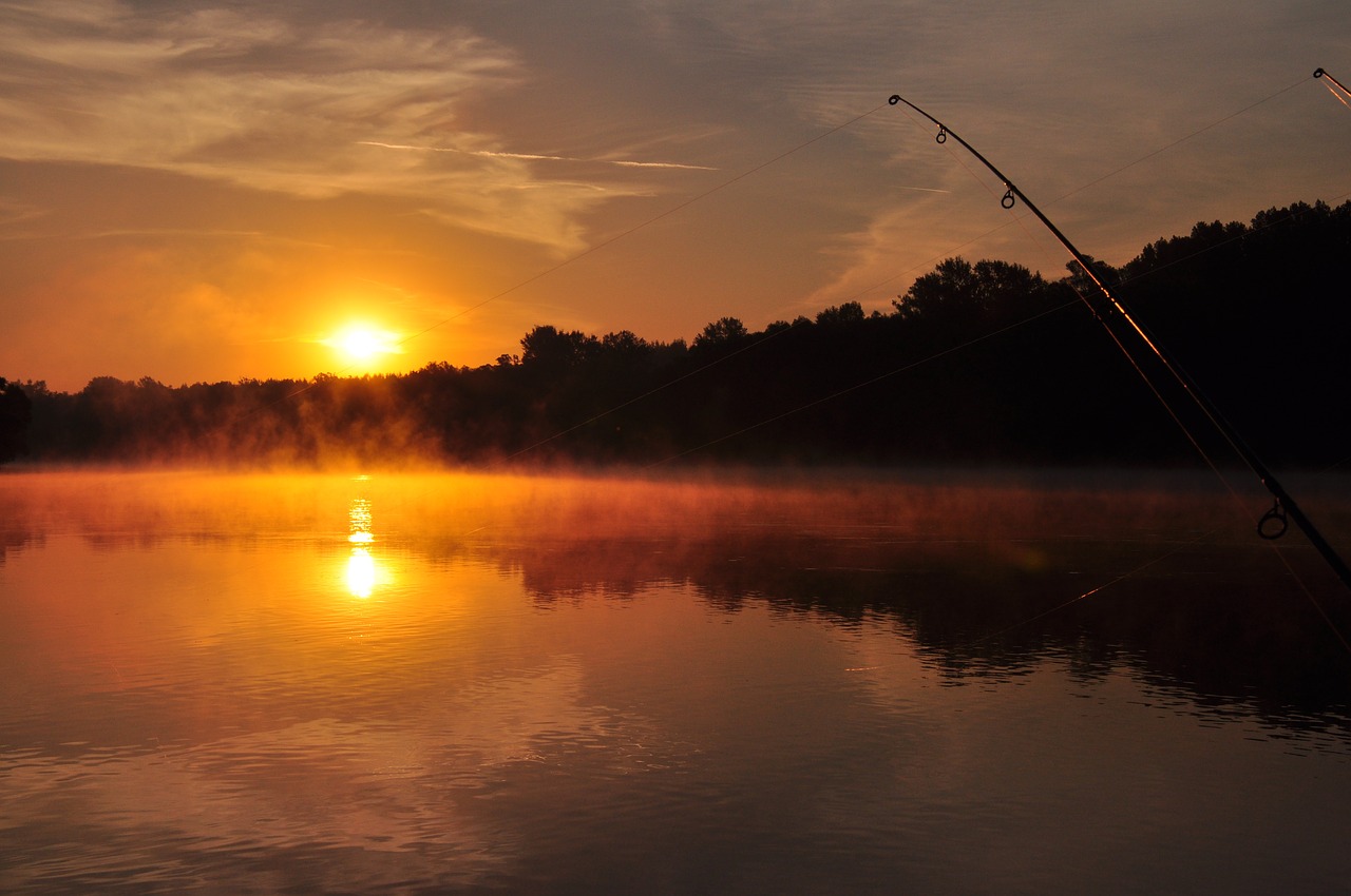 Image - river sunset nature in the evening