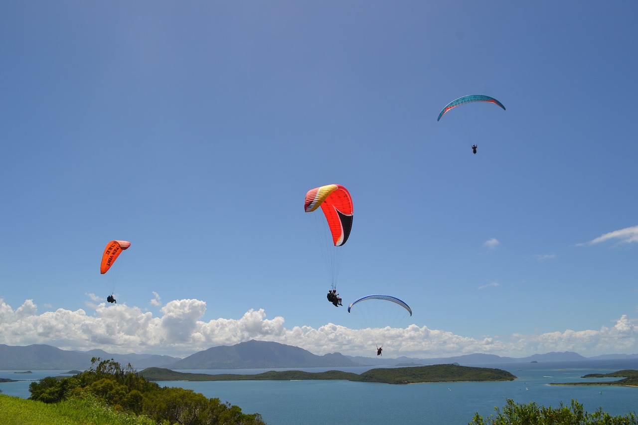 Image - paragliding landscape ocean pacific