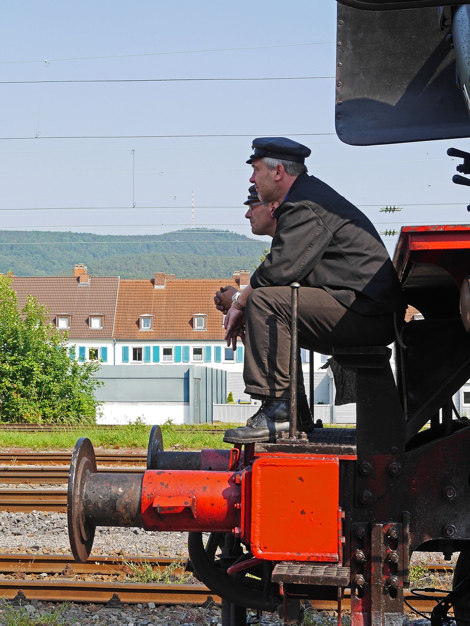 Image - steam locomotive train driver stoker