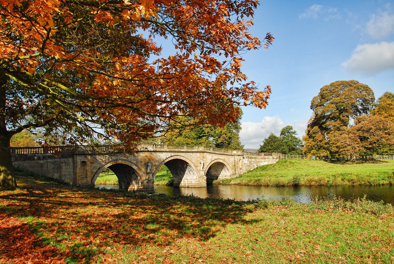 Image - chatsworth autumn bridge colour