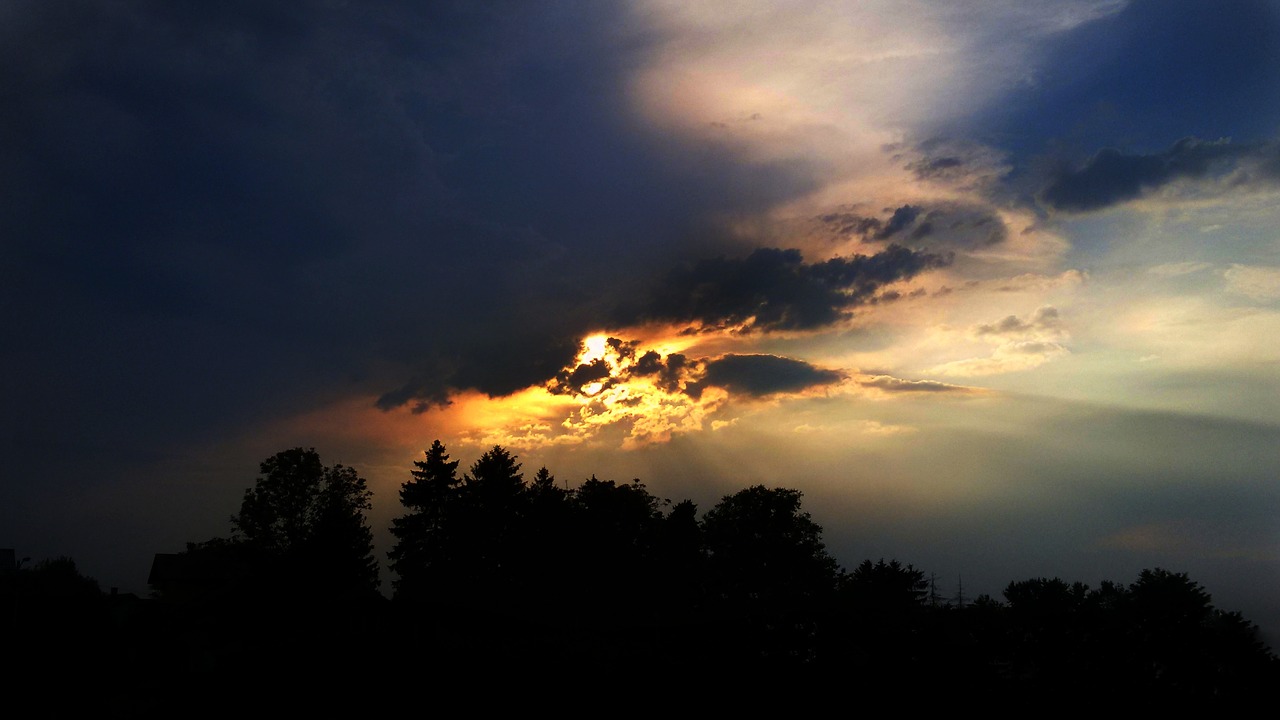 Image - sky cloud sunshine storm sunset