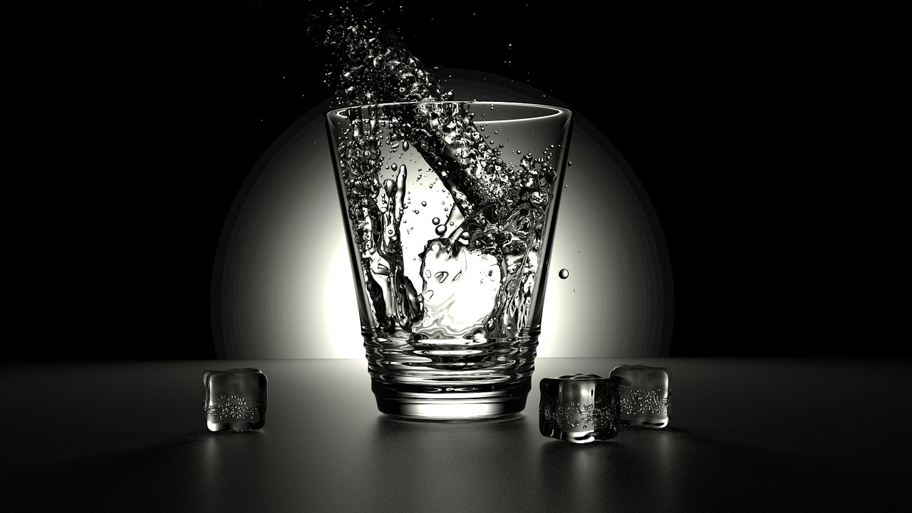 Image - rendering glass water black