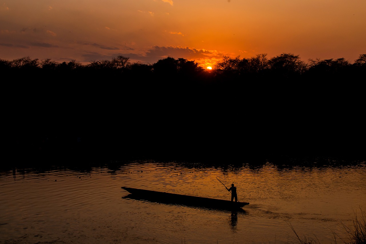 Image - boatman boat river travel nature