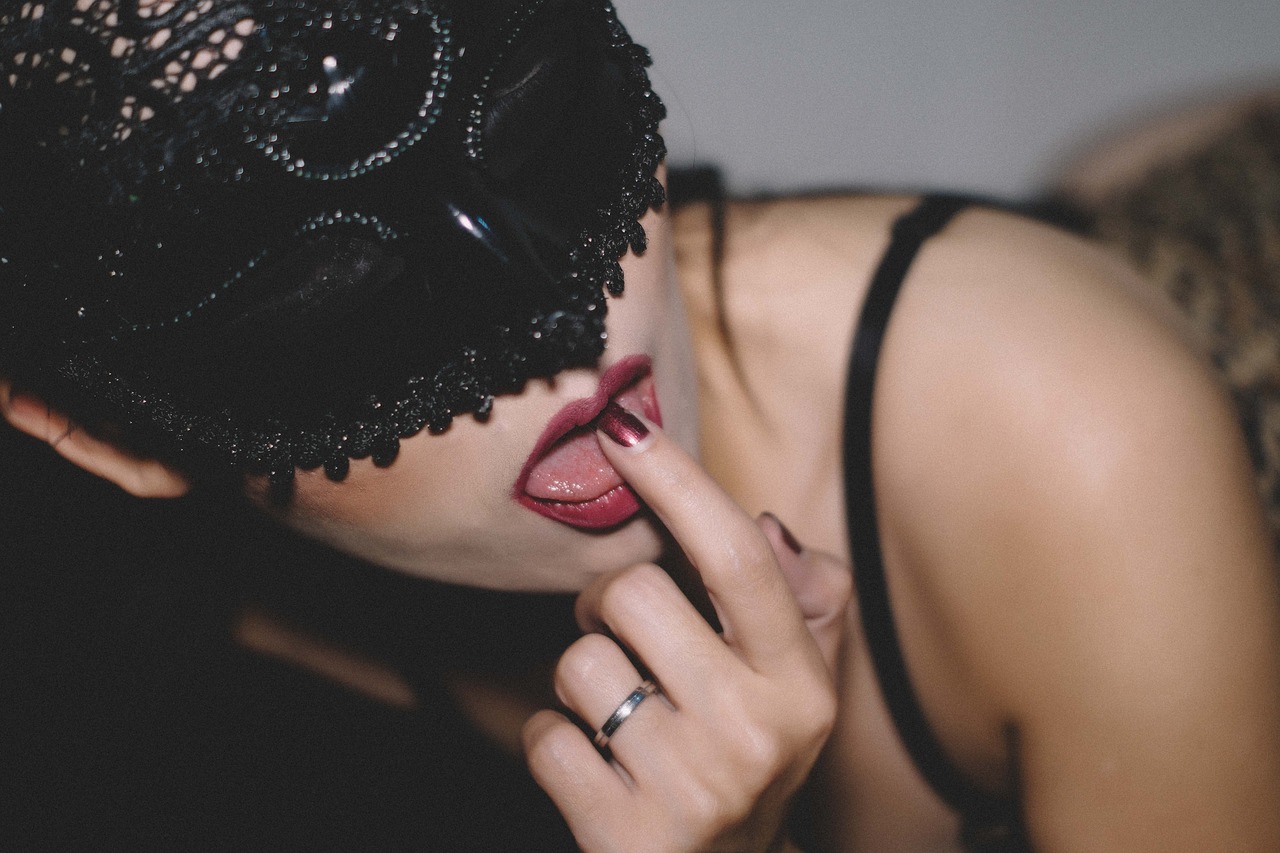 Image - lick lips girl mask sensuality