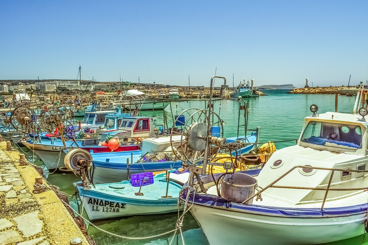 Image - harbor fishing boats island summer