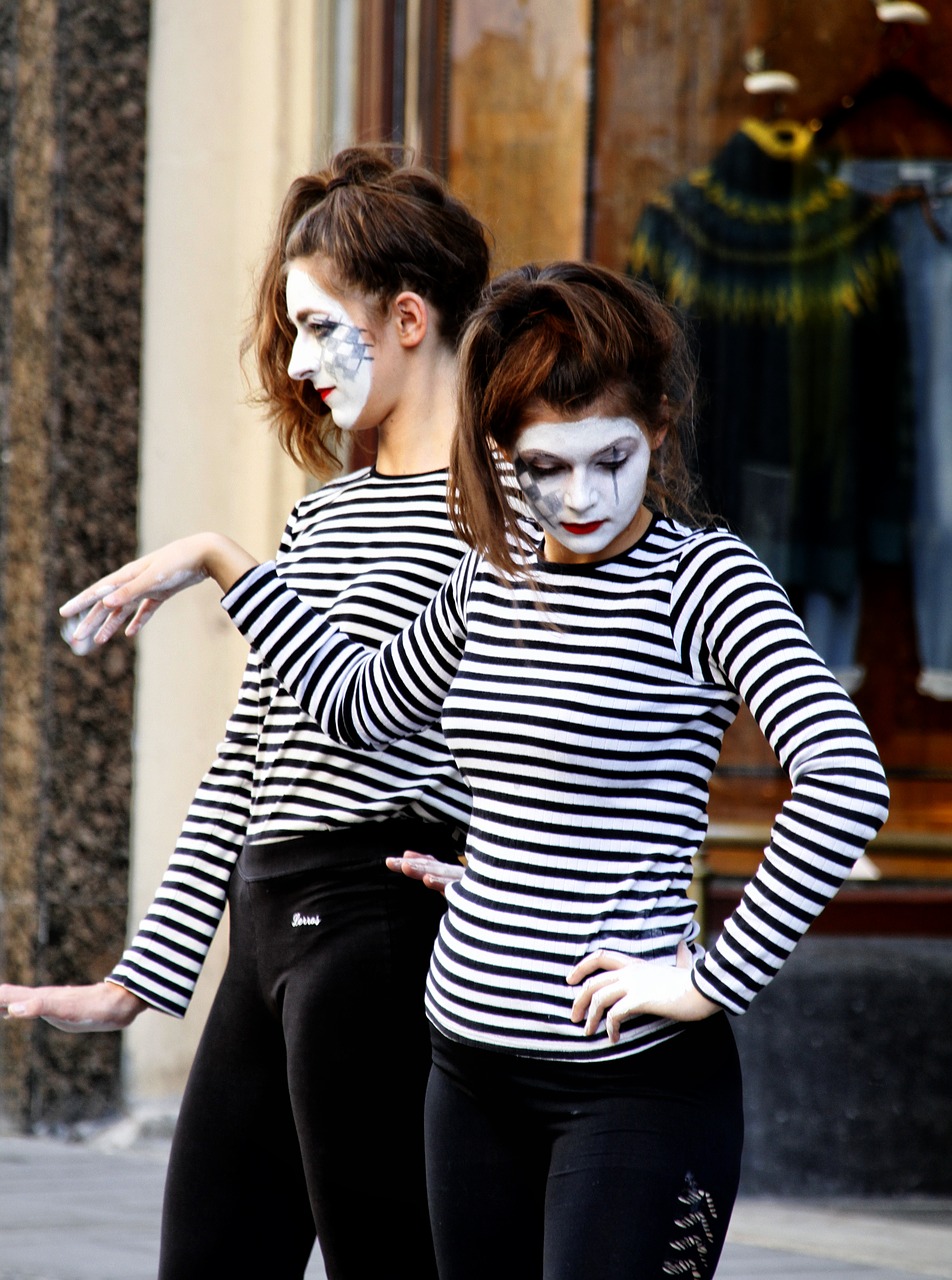 Image - mime art performance street female