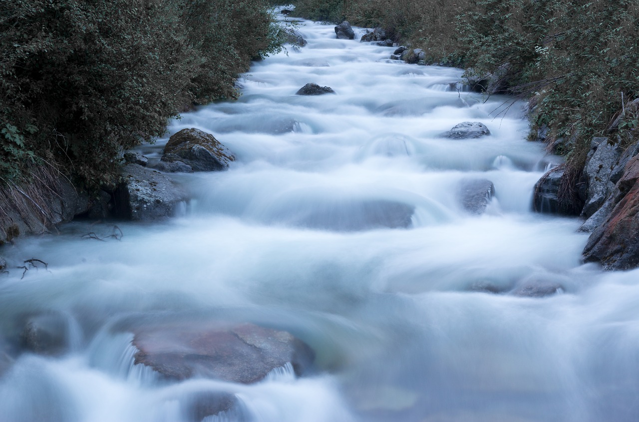 Image - river bach water nature foam flow