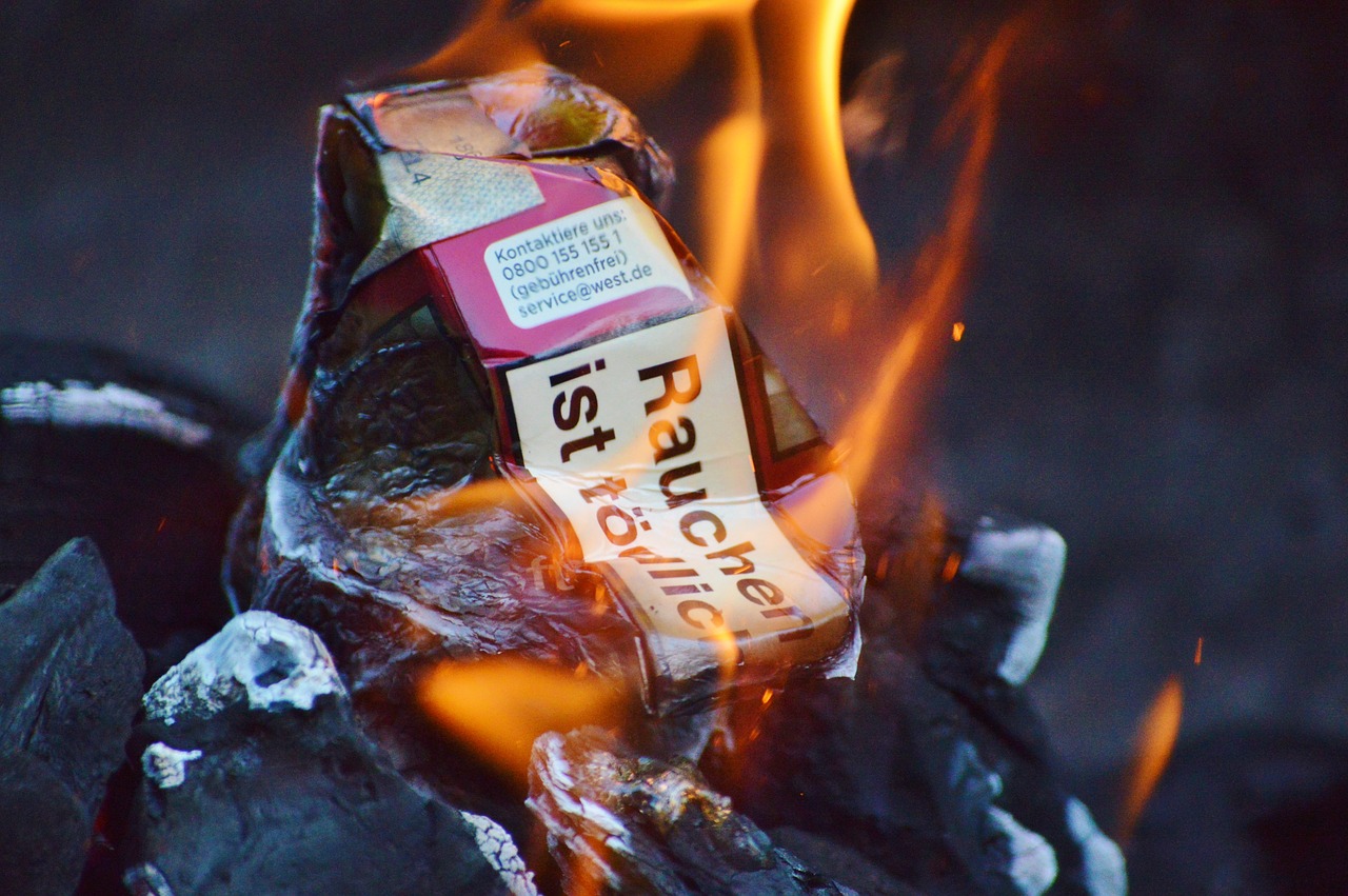 Image - fire flame burn cigarette box