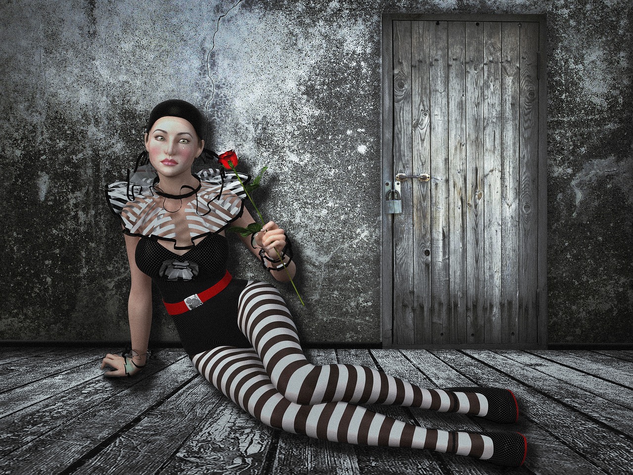 Image - woman beauty melancholic sitting