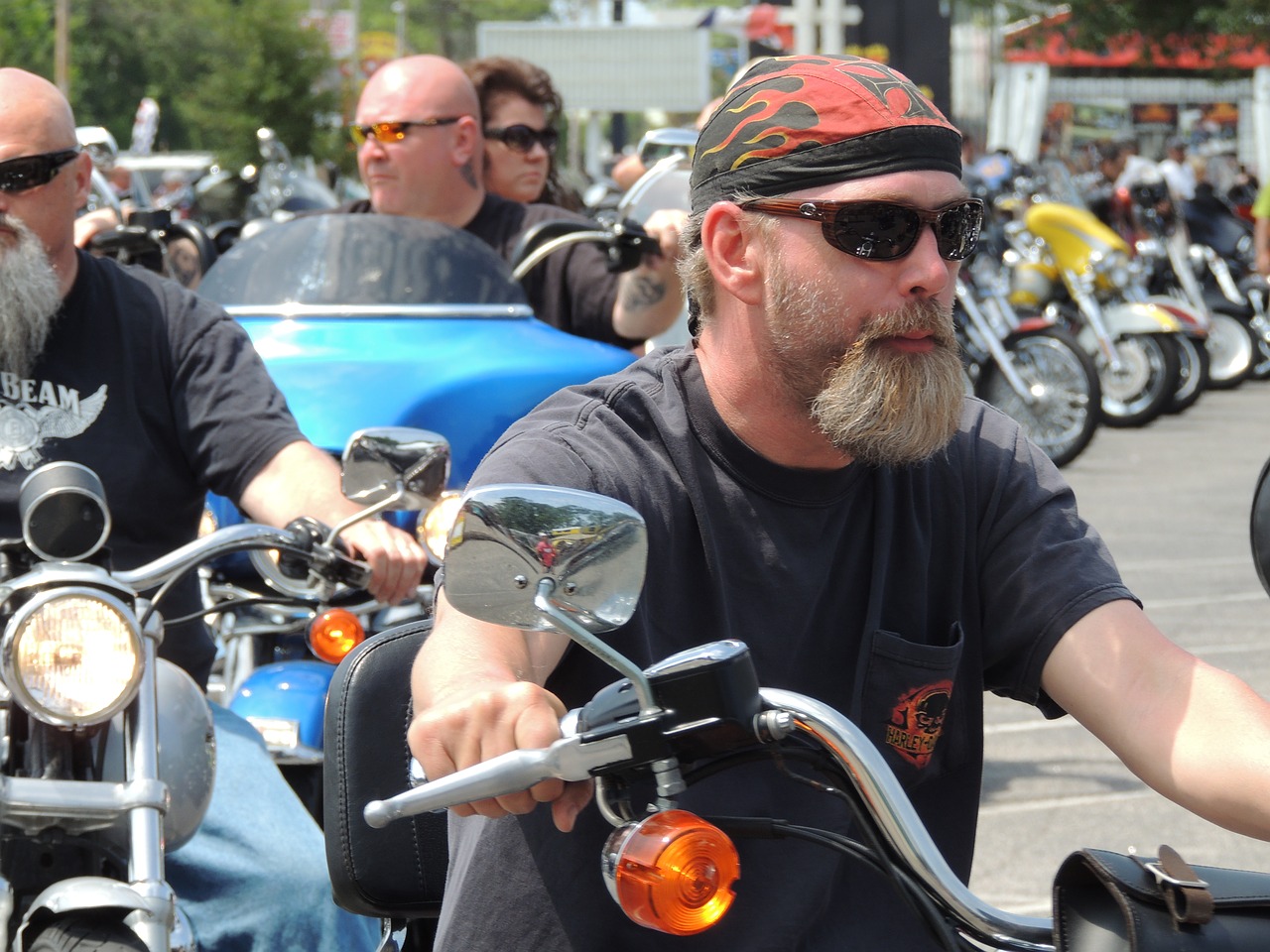 Image - motorcycle harley colorful biker