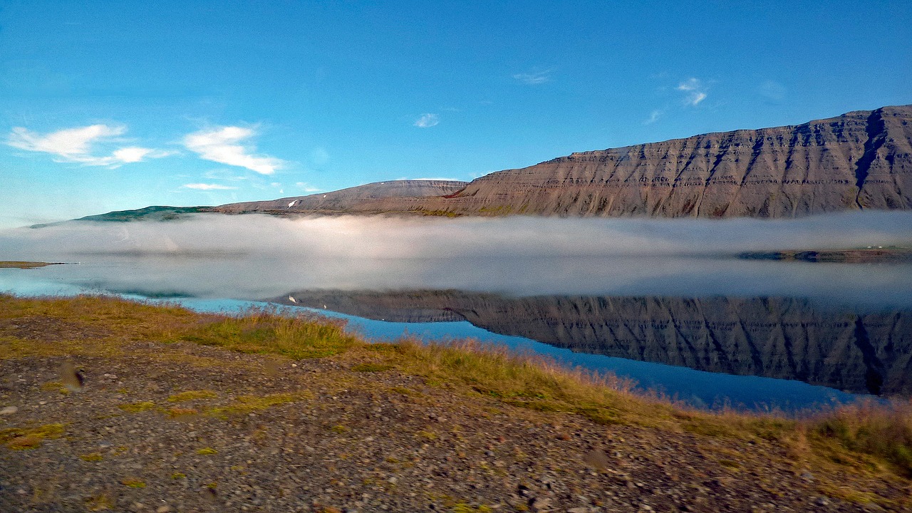 Image - fjord dýrafjörður iceland fog