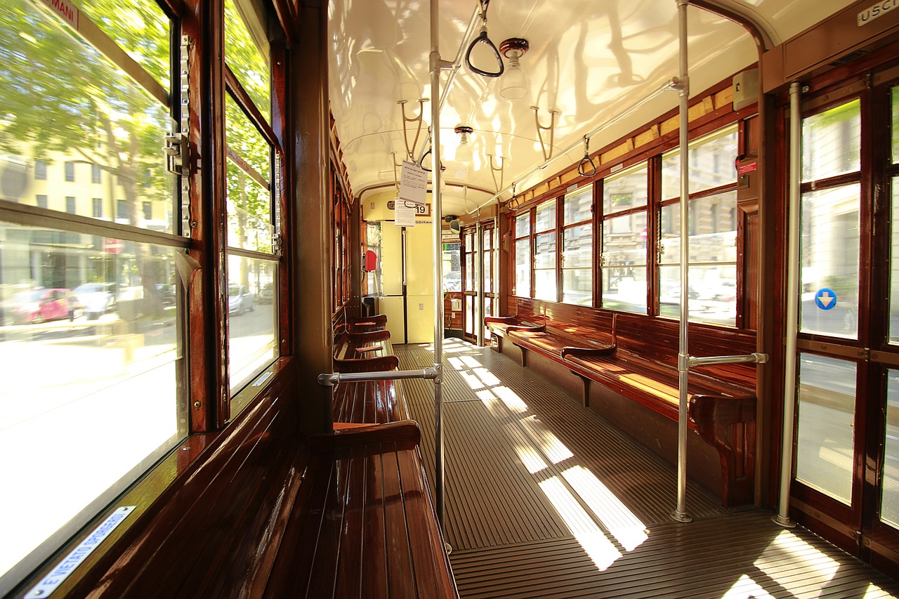 Image - tram milan public transport wood