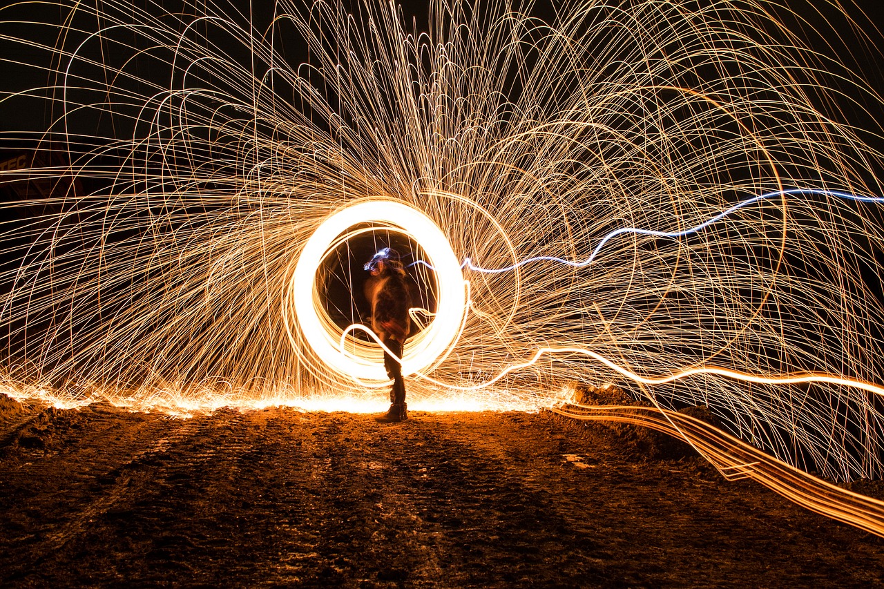 Image - long exposure light traces night