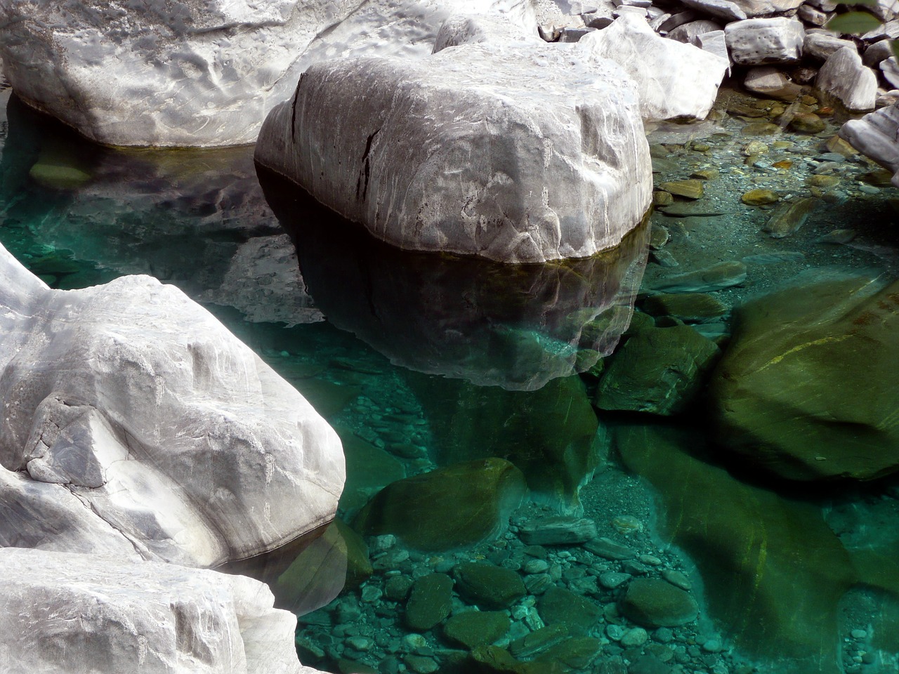 Image - white water turquoise clear rock