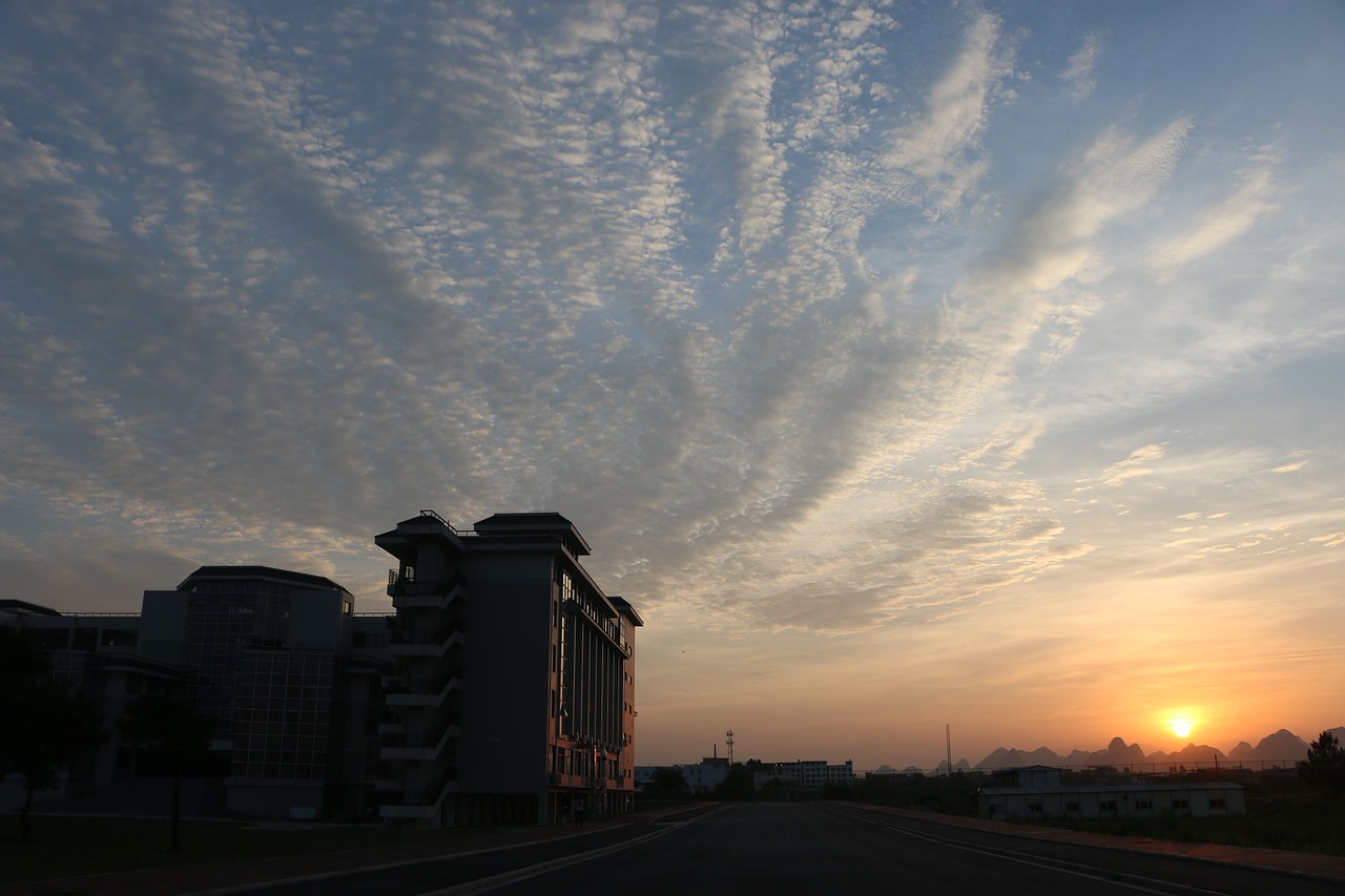 Image - blue sky white cloud sunset road