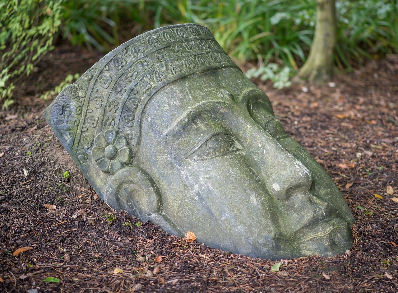 Image - buddha head bust figure sculpture