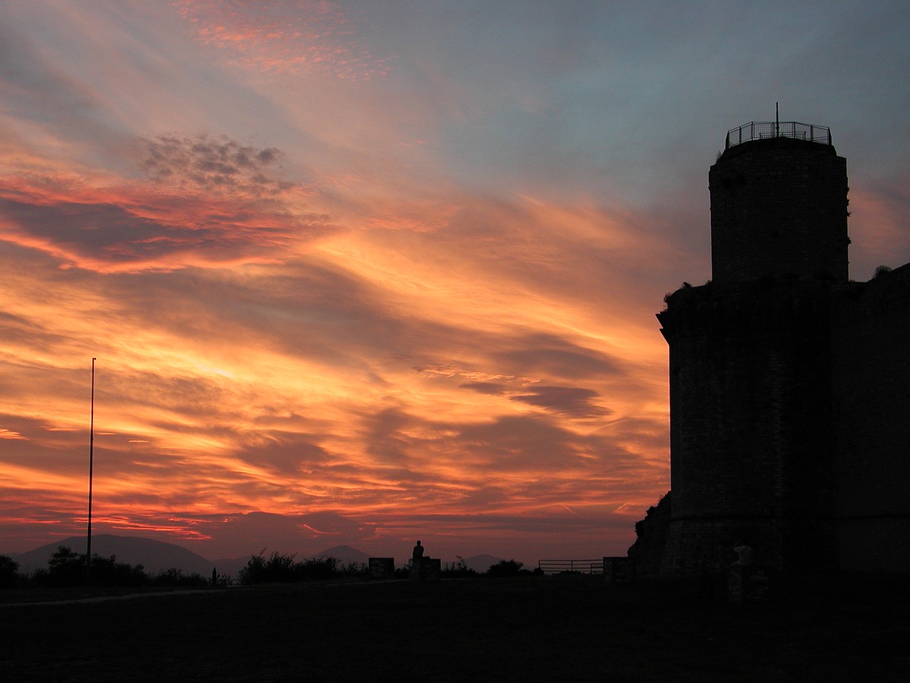 Image - castle italy red sky old landmark