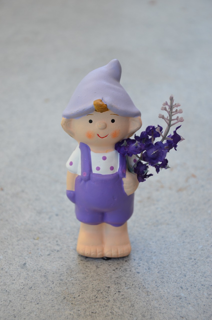 Image - garden gnome violet overalls